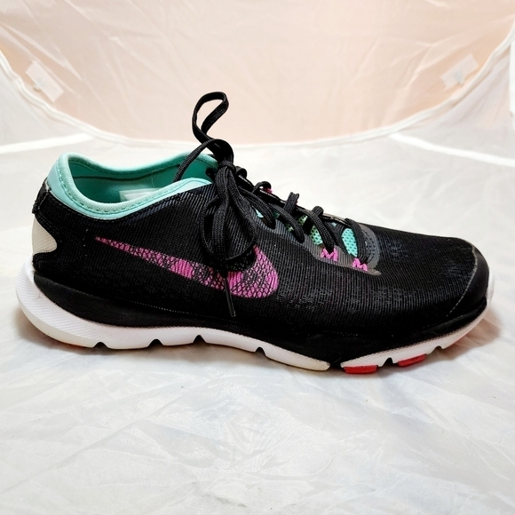 NIKE Flex Supreme TR4 Training Shoe Women's 7 Black Teal Pink Athletic Running - Picture 4 of 13